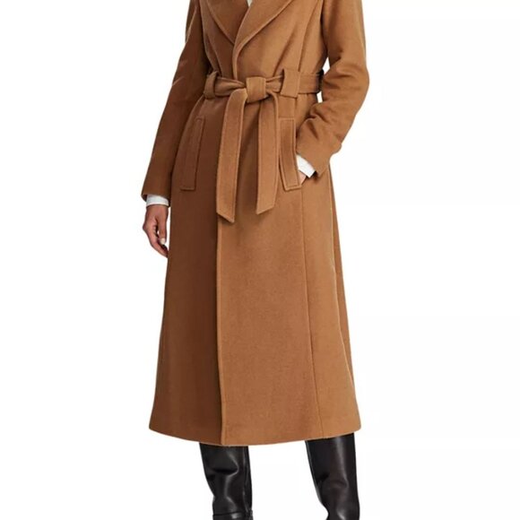 NWT ZARA Premium Quality Camel Long Belted Wool-Blend TCoat - Picture 7 of 8